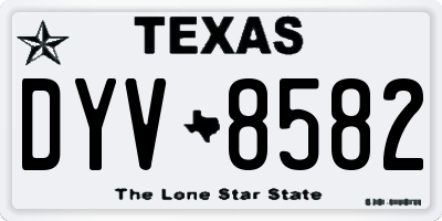 TX license plate DYV8582