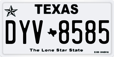TX license plate DYV8585
