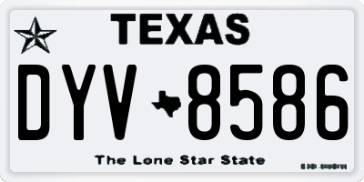 TX license plate DYV8586