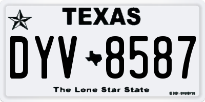 TX license plate DYV8587