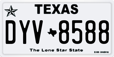 TX license plate DYV8588