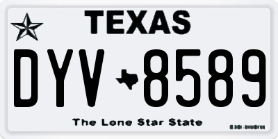 TX license plate DYV8589