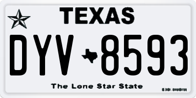 TX license plate DYV8593
