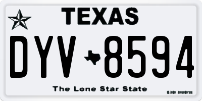 TX license plate DYV8594