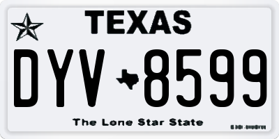 TX license plate DYV8599