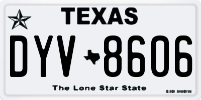 TX license plate DYV8606