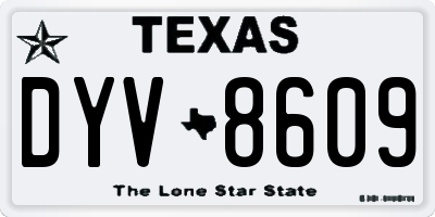 TX license plate DYV8609