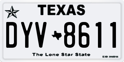 TX license plate DYV8611