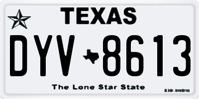 TX license plate DYV8613