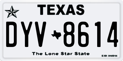 TX license plate DYV8614