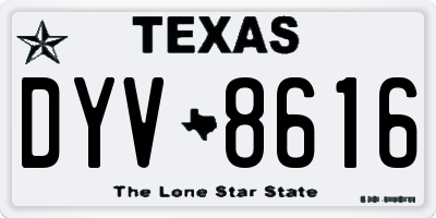 TX license plate DYV8616