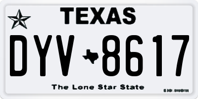 TX license plate DYV8617