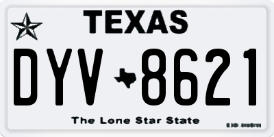 TX license plate DYV8621