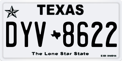 TX license plate DYV8622