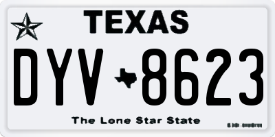TX license plate DYV8623
