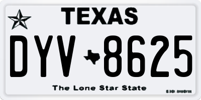 TX license plate DYV8625