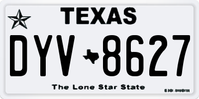 TX license plate DYV8627