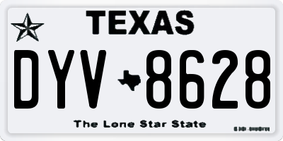TX license plate DYV8628