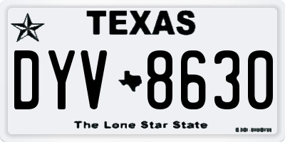 TX license plate DYV8630