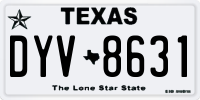 TX license plate DYV8631