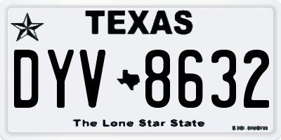 TX license plate DYV8632