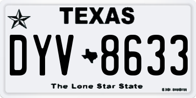 TX license plate DYV8633