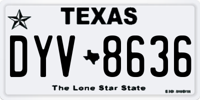 TX license plate DYV8636