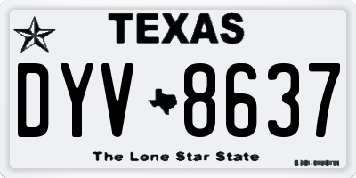 TX license plate DYV8637