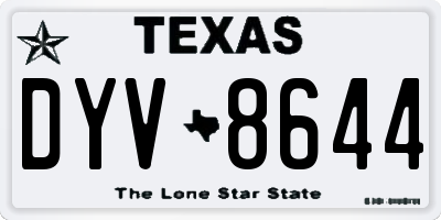 TX license plate DYV8644
