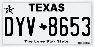 TX license plate DYV8653