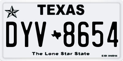 TX license plate DYV8654