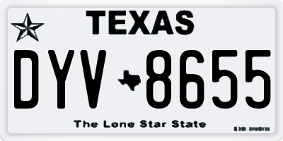 TX license plate DYV8655