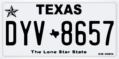 TX license plate DYV8657