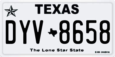 TX license plate DYV8658