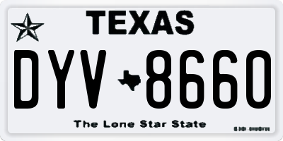 TX license plate DYV8660