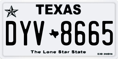 TX license plate DYV8665