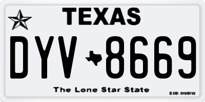 TX license plate DYV8669