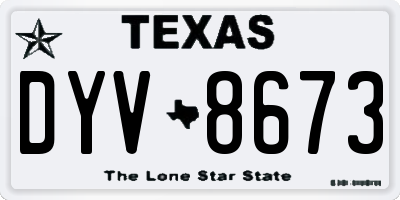 TX license plate DYV8673