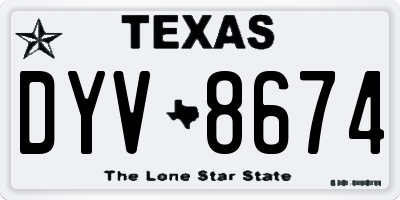 TX license plate DYV8674