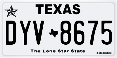 TX license plate DYV8675
