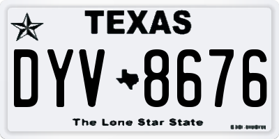 TX license plate DYV8676