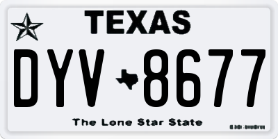 TX license plate DYV8677