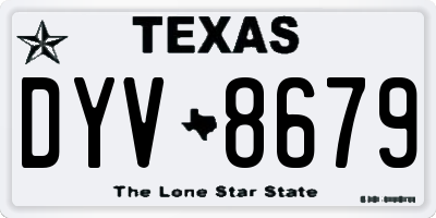 TX license plate DYV8679