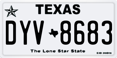 TX license plate DYV8683