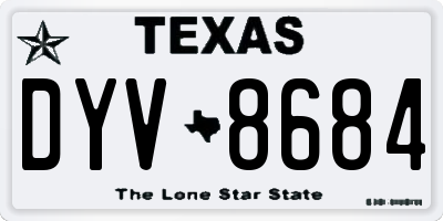 TX license plate DYV8684