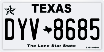 TX license plate DYV8685