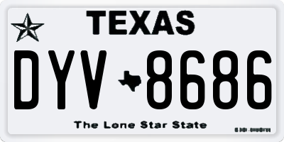 TX license plate DYV8686