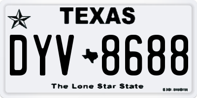 TX license plate DYV8688