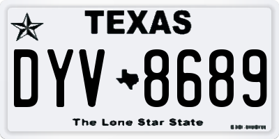 TX license plate DYV8689