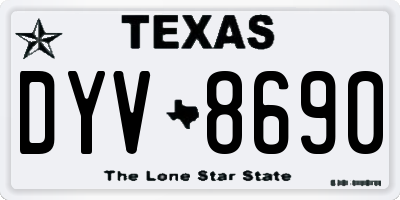 TX license plate DYV8690
